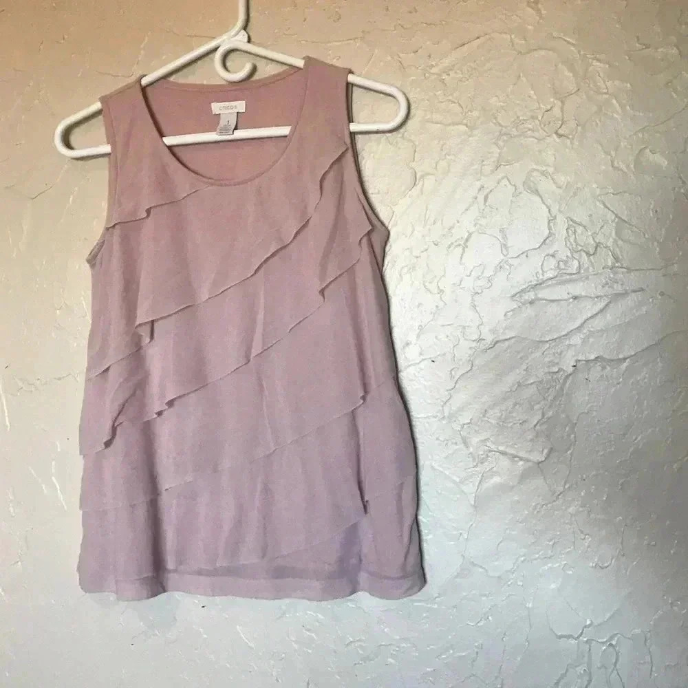 Ruffled layer Chicos size 1 tank